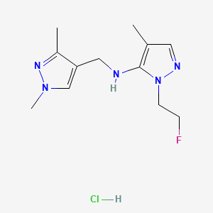 N-[(1,3-dimethylpyrazol-4-yl)methyl]-2-(2-fluoroethyl)-4-methylpyrazol-3-amine;hydrochloride