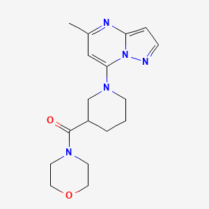 molecular formula C17H23N5O2 B15114568 4-(1-{5-Methylpyrazolo[1,5-a]pyrimidin-7-yl}piperidine-3-carbonyl)morpholine 