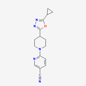 6-[4-(5-Cyclopropyl-1,3,4-oxadiazol-2-yl)piperidin-1-yl]pyridine-3-carbonitrile