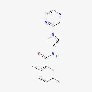 molecular formula C16H18N4O B15114610 2,5-dimethyl-N-[1-(pyrazin-2-yl)azetidin-3-yl]benzamide 