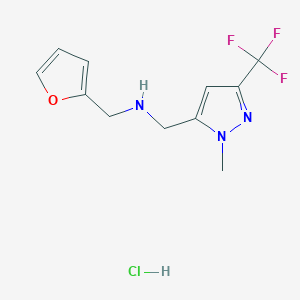 molecular formula C11H13ClF3N3O B15114615 1-(2-furyl)-N-{[1-methyl-3-(trifluoromethyl)-1H-pyrazol-5-yl]methyl}methanamine 