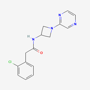 molecular formula C15H15ClN4O B15114626 2-(2-chlorophenyl)-N-[1-(pyrazin-2-yl)azetidin-3-yl]acetamide 