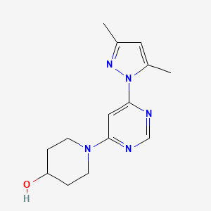 molecular formula C14H19N5O B15114641 1-[6-(3,5-dimethyl-1H-pyrazol-1-yl)pyrimidin-4-yl]piperidin-4-ol 