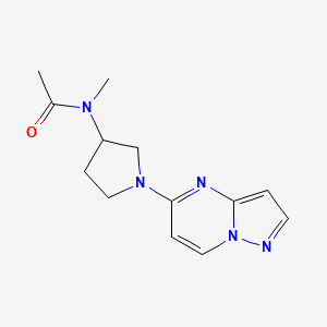 molecular formula C13H17N5O B15114651 N-methyl-N-(1-{pyrazolo[1,5-a]pyrimidin-5-yl}pyrrolidin-3-yl)acetamide 