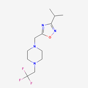 1-{[3-(Propan-2-yl)-1,2,4-oxadiazol-5-yl]methyl}-4-(2,2,2-trifluoroethyl)piperazine