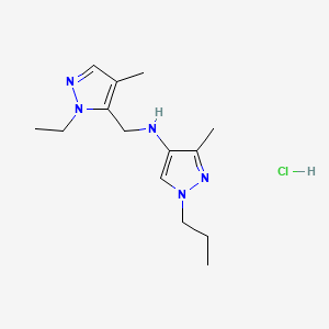 N-[(2-ethyl-4-methylpyrazol-3-yl)methyl]-3-methyl-1-propylpyrazol-4-amine;hydrochloride