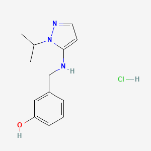 molecular formula C13H18ClN3O B15114667 3-{[(1-isopropyl-1H-pyrazol-5-yl)amino]methyl}phenol 