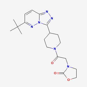 3-[2-(4-{6-Tert-butyl-[1,2,4]triazolo[4,3-b]pyridazin-3-yl}piperidin-1-yl)-2-oxoethyl]-1,3-oxazolidin-2-one