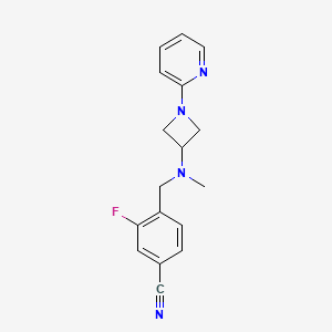 molecular formula C17H17FN4 B15114691 3-Fluoro-4-({methyl[1-(pyridin-2-yl)azetidin-3-yl]amino}methyl)benzonitrile 