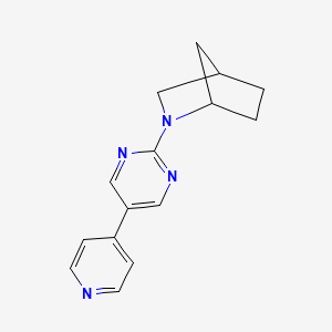 molecular formula C15H16N4 B15114727 2-[5-(Pyridin-4-yl)pyrimidin-2-yl]-2-azabicyclo[2.2.1]heptane 