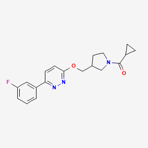 3-[(1-Cyclopropanecarbonylpyrrolidin-3-yl)methoxy]-6-(3-fluorophenyl)pyridazine