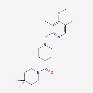 molecular formula C20H29F2N3O2 B15114834 2-{[4-(4,4-Difluoropiperidine-1-carbonyl)piperidin-1-yl]methyl}-4-methoxy-3,5-dimethylpyridine 