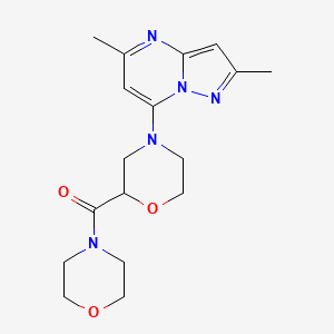 molecular formula C17H23N5O3 B15114853 4-{2,5-Dimethylpyrazolo[1,5-a]pyrimidin-7-yl}-2-(morpholine-4-carbonyl)morpholine 