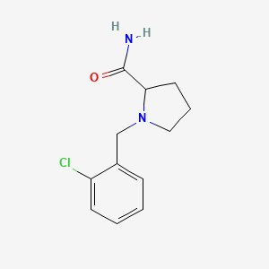 molecular formula C12H15ClN2O B15114867 1-[(2-Chlorophenyl)methyl]pyrrolidine-2-carboxamide 