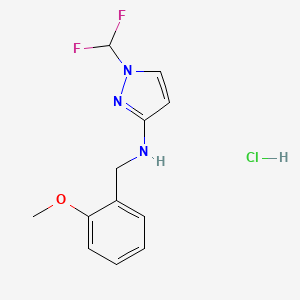 1-(difluoromethyl)-N-[(2-methoxyphenyl)methyl]pyrazol-3-amine;hydrochloride