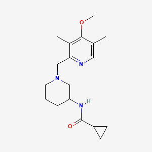 N-{1-[(4-methoxy-3,5-dimethylpyridin-2-yl)methyl]piperidin-3-yl}cyclopropanecarboxamide