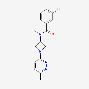 molecular formula C16H17ClN4O B15114897 3-chloro-N-methyl-N-[1-(6-methylpyridazin-3-yl)azetidin-3-yl]benzamide 