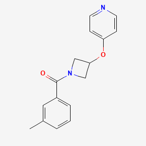 molecular formula C16H16N2O2 B15114908 4-{[1-(3-Methylbenzoyl)azetidin-3-yl]oxy}pyridine 