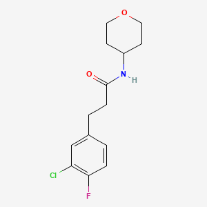 3-(3-chloro-4-fluorophenyl)-N-(oxan-4-yl)propanamide