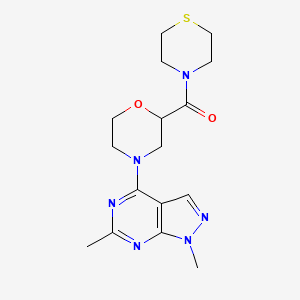 4-{1,6-dimethyl-1H-pyrazolo[3,4-d]pyrimidin-4-yl}-2-(thiomorpholine-4-carbonyl)morpholine