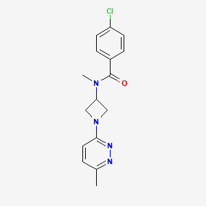 molecular formula C16H17ClN4O B15114992 4-chloro-N-methyl-N-[1-(6-methylpyridazin-3-yl)azetidin-3-yl]benzamide 