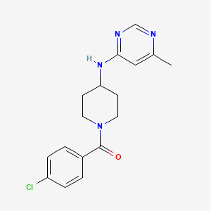 molecular formula C17H19ClN4O B15114996 N-[1-(4-chlorobenzoyl)piperidin-4-yl]-6-methylpyrimidin-4-amine 