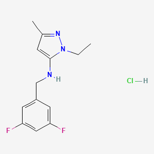 N-[(3,5-difluorophenyl)methyl]-2-ethyl-5-methylpyrazol-3-amine;hydrochloride