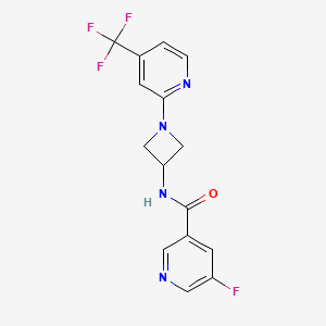 molecular formula C15H12F4N4O B15115008 5-fluoro-N-{1-[4-(trifluoromethyl)pyridin-2-yl]azetidin-3-yl}pyridine-3-carboxamide 