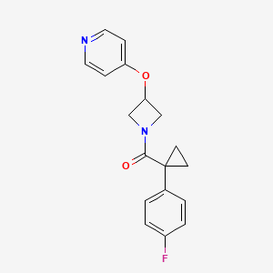 molecular formula C18H17FN2O2 B15115019 4-({1-[1-(4-Fluorophenyl)cyclopropanecarbonyl]azetidin-3-yl}oxy)pyridine 