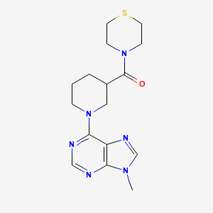 molecular formula C16H22N6OS B15115034 9-methyl-6-[3-(thiomorpholine-4-carbonyl)piperidin-1-yl]-9H-purine 