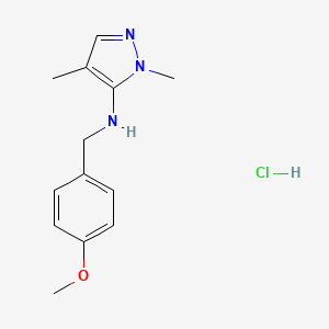 N-[(4-methoxyphenyl)methyl]-2,4-dimethylpyrazol-3-amine;hydrochloride