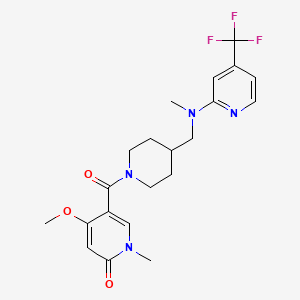 4-Methoxy-1-methyl-5-[4-({methyl[4-(trifluoromethyl)pyridin-2-yl]amino}methyl)piperidine-1-carbonyl]-1,2-dihydropyridin-2-one