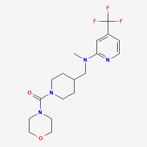 molecular formula C18H25F3N4O2 B15115076 N-methyl-N-{[1-(morpholine-4-carbonyl)piperidin-4-yl]methyl}-4-(trifluoromethyl)pyridin-2-amine 