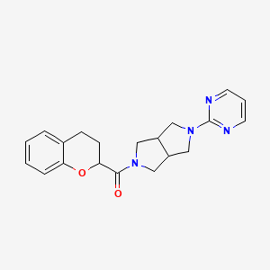 molecular formula C20H22N4O2 B15115090 2-[5-(3,4-dihydro-2H-1-benzopyran-2-carbonyl)-octahydropyrrolo[3,4-c]pyrrol-2-yl]pyrimidine 