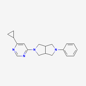 molecular formula C19H22N4 B15115102 4-Cyclopropyl-6-{5-phenyl-octahydropyrrolo[3,4-c]pyrrol-2-yl}pyrimidine 