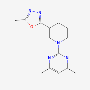 4,6-Dimethyl-2-[3-(5-methyl-1,3,4-oxadiazol-2-yl)piperidin-1-yl]pyrimidine