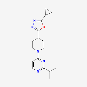 molecular formula C17H23N5O B15115158 4-[4-(5-Cyclopropyl-1,3,4-oxadiazol-2-yl)piperidin-1-yl]-2-(propan-2-yl)pyrimidine 