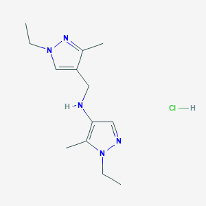 molecular formula C13H22ClN5 B15115162 1-ethyl-N-[(1-ethyl-3-methylpyrazol-4-yl)methyl]-5-methylpyrazol-4-amine;hydrochloride 