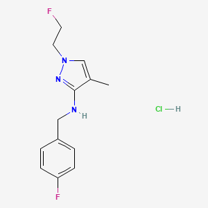 1-(2-fluoroethyl)-N-[(4-fluorophenyl)methyl]-4-methylpyrazol-3-amine;hydrochloride