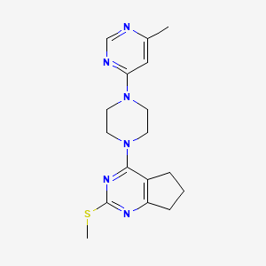 4-methyl-6-{4-[2-(methylsulfanyl)-5H,6H,7H-cyclopenta[d]pyrimidin-4-yl]piperazin-1-yl}pyrimidine