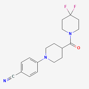 4-[4-(4,4-Difluoropiperidine-1-carbonyl)piperidin-1-yl]benzonitrile