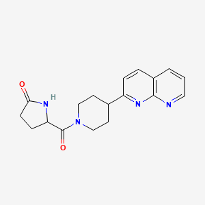 molecular formula C18H20N4O2 B15115224 5-[4-(1,8-Naphthyridin-2-yl)piperidine-1-carbonyl]pyrrolidin-2-one 