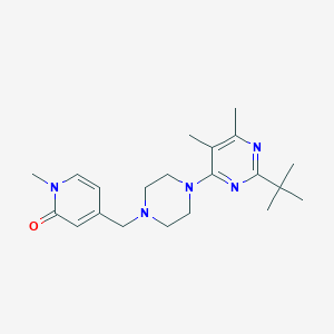 4-{[4-(2-Tert-butyl-5,6-dimethylpyrimidin-4-yl)piperazin-1-yl]methyl}-1-methyl-1,2-dihydropyridin-2-one