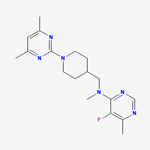 N-{[1-(4,6-dimethylpyrimidin-2-yl)piperidin-4-yl]methyl}-5-fluoro-N,6-dimethylpyrimidin-4-amine