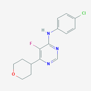 N-(4-chlorophenyl)-5-fluoro-6-(oxan-4-yl)pyrimidin-4-amine