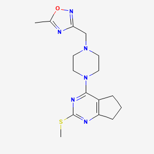 1-[(5-methyl-1,2,4-oxadiazol-3-yl)methyl]-4-[2-(methylsulfanyl)-5H,6H,7H-cyclopenta[d]pyrimidin-4-yl]piperazine