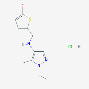 molecular formula C11H15ClFN3S B15115317 1-ethyl-N-[(5-fluoro-2-thienyl)methyl]-5-methyl-1H-pyrazol-4-amine 