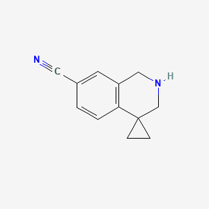 molecular formula C12H12N2 B1511532 2',3'-dihydro-1'H-spiro[cyclopropane-1,4'-isoquinoline]-7'-carbonitrile CAS No. 1203686-91-2