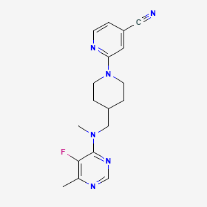 2-(4-{[(5-Fluoro-6-methylpyrimidin-4-yl)(methyl)amino]methyl}piperidin-1-yl)pyridine-4-carbonitrile