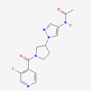 N-{1-[1-(3-fluoropyridine-4-carbonyl)pyrrolidin-3-yl]-1H-pyrazol-4-yl}acetamide